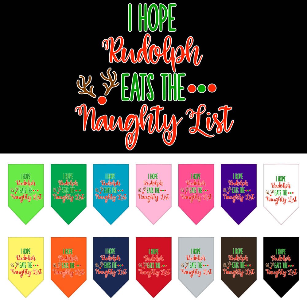 As You Wish Apparel – "Hope Rudolph Eats The Naughty List" Christmas Pet Bandana