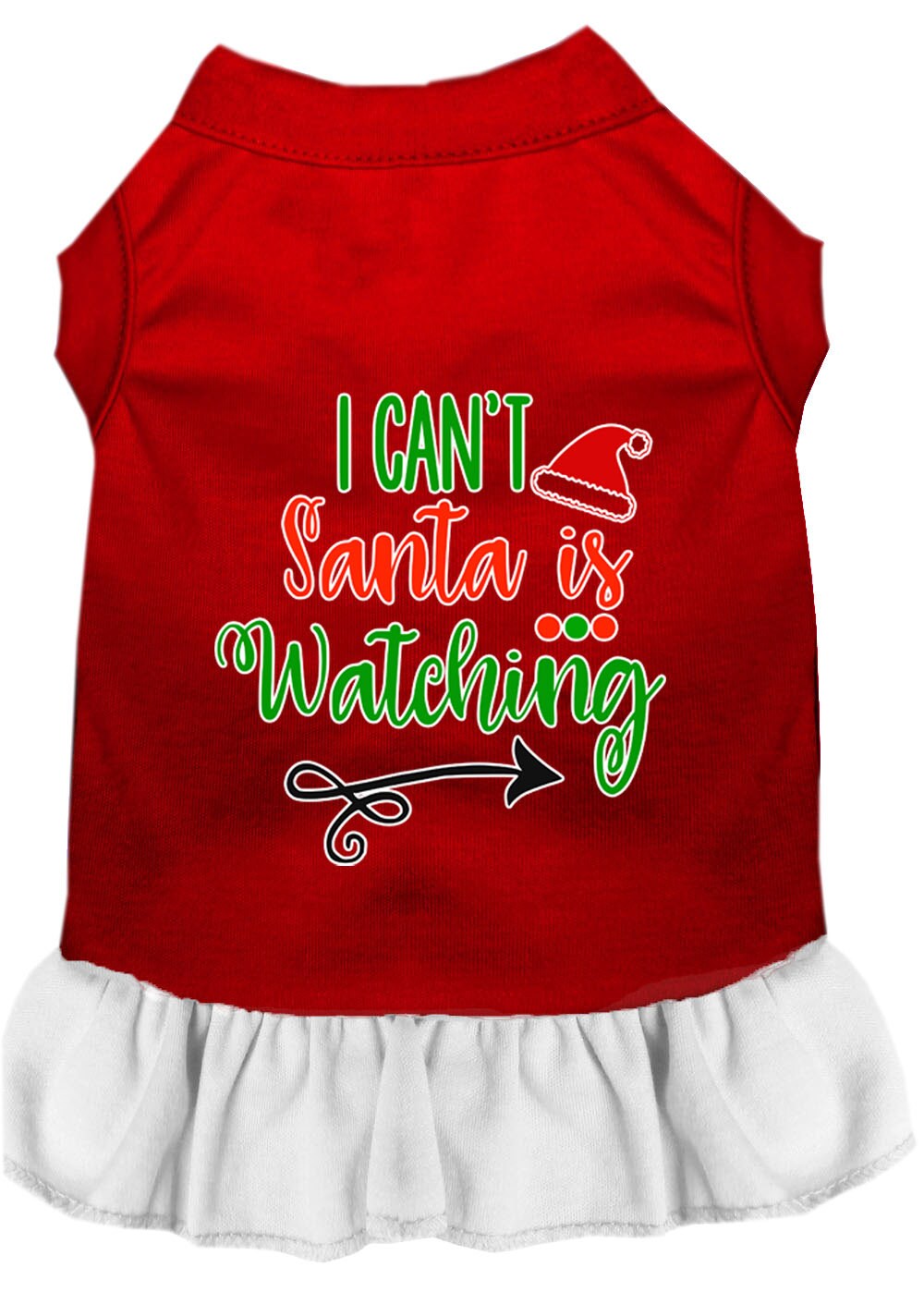 As You Wish Apparel – "I Cant, Santa Is Watching" Christmas Pet Dress