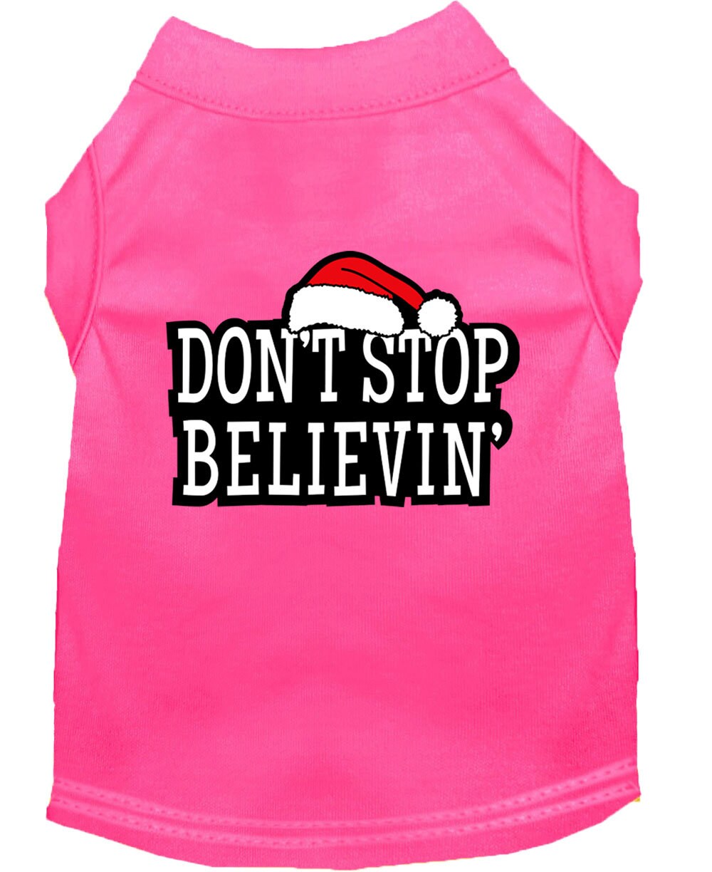 As You Wish Apparel – Christmas Screenprinted Dog Shirt, "Don't Stop Believin"