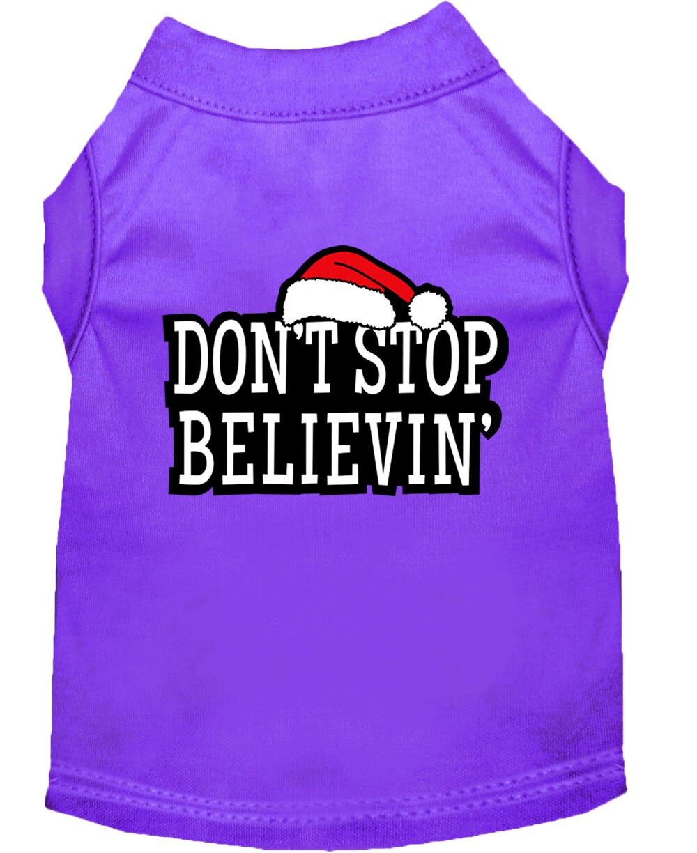 As You Wish Apparel – Christmas Screenprinted Dog Shirt, "Don't Stop Believin"