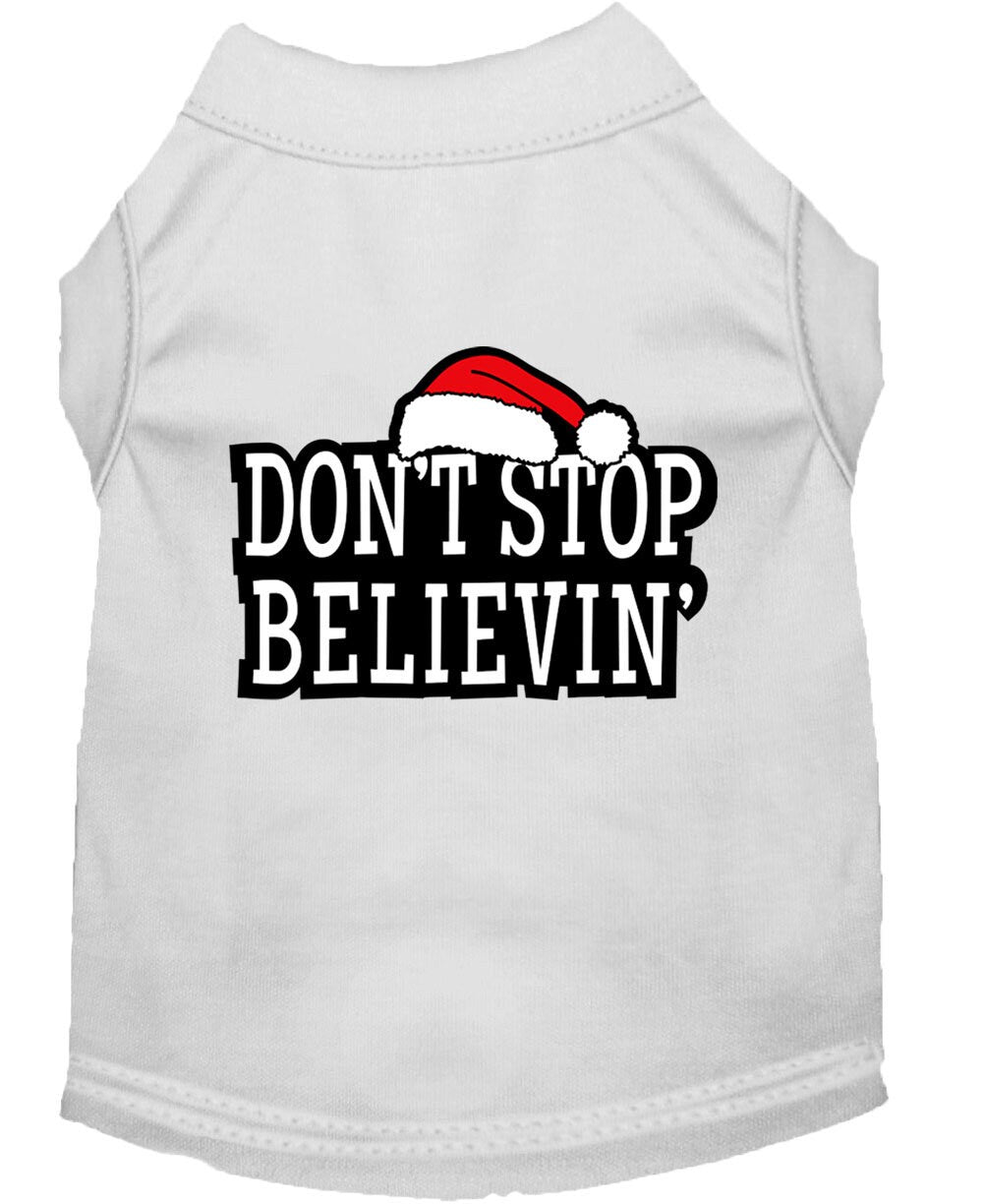 As You Wish Apparel – Christmas Screenprinted Dog Shirt, "Don't Stop Believin"