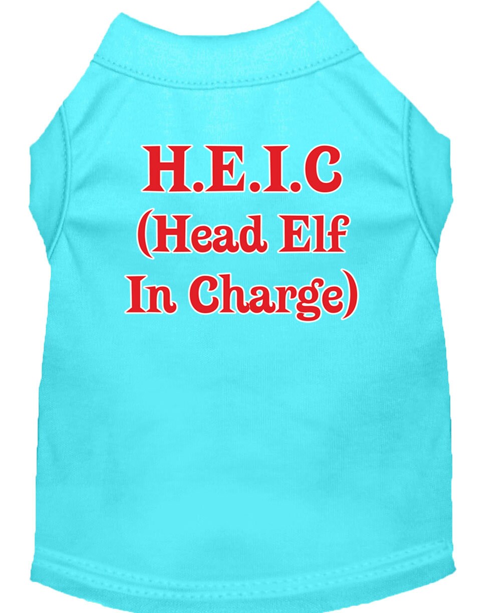 As You Wish Apparel – Christmas Screenprinted Dog Shirt, "Head Elf In Charge"
