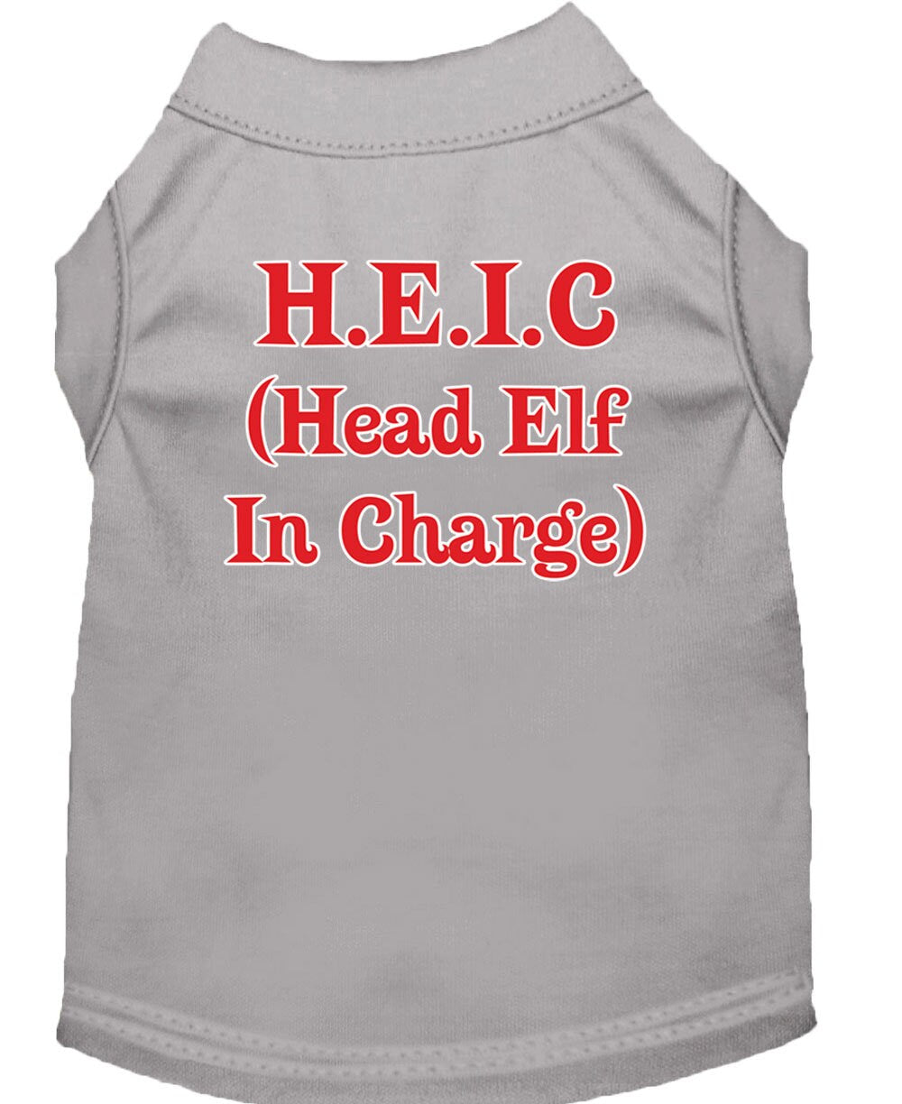 As You Wish Apparel – Christmas Screenprinted Dog Shirt, "Head Elf In Charge"