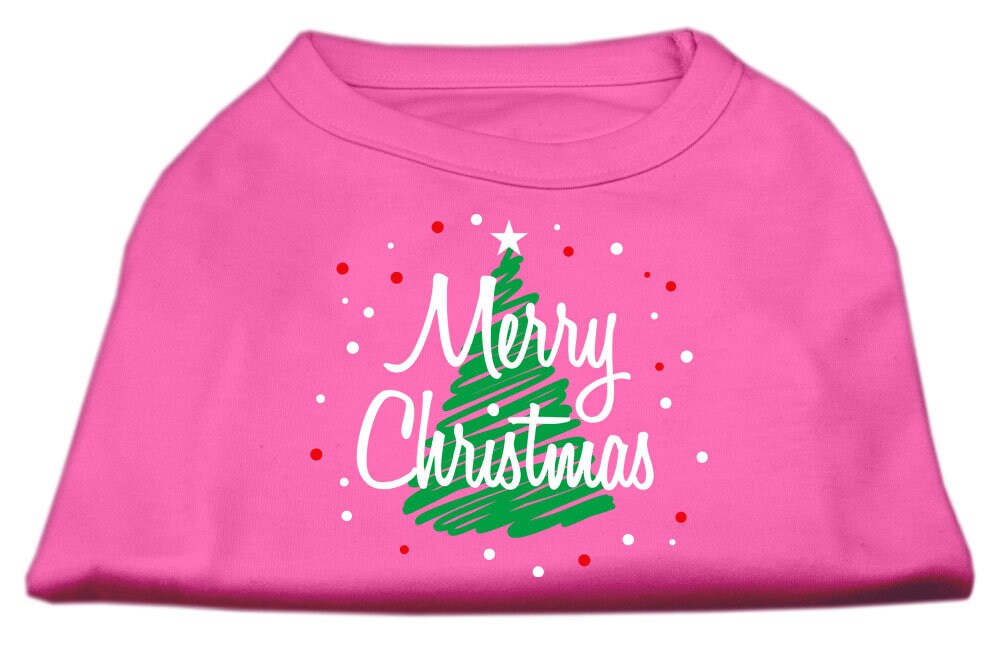 As You Wish Apparel – Christmas Screenprinted Dog Shirt, "Scribble Merry Christmas"
