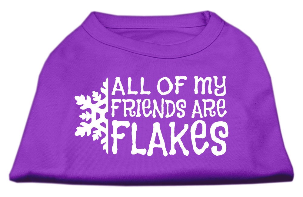 As You Wish Apparel – Christmas Screenprinted Dog Shirt, "All My Friends Are Flakes"