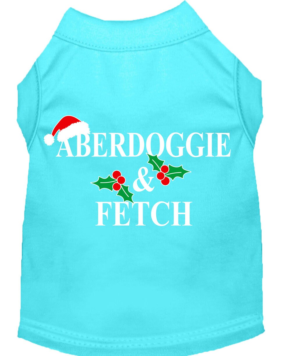 As You Wish Apparel – Christmas Screenprinted Dog Shirt, "Aberdoggie & Fetch"
