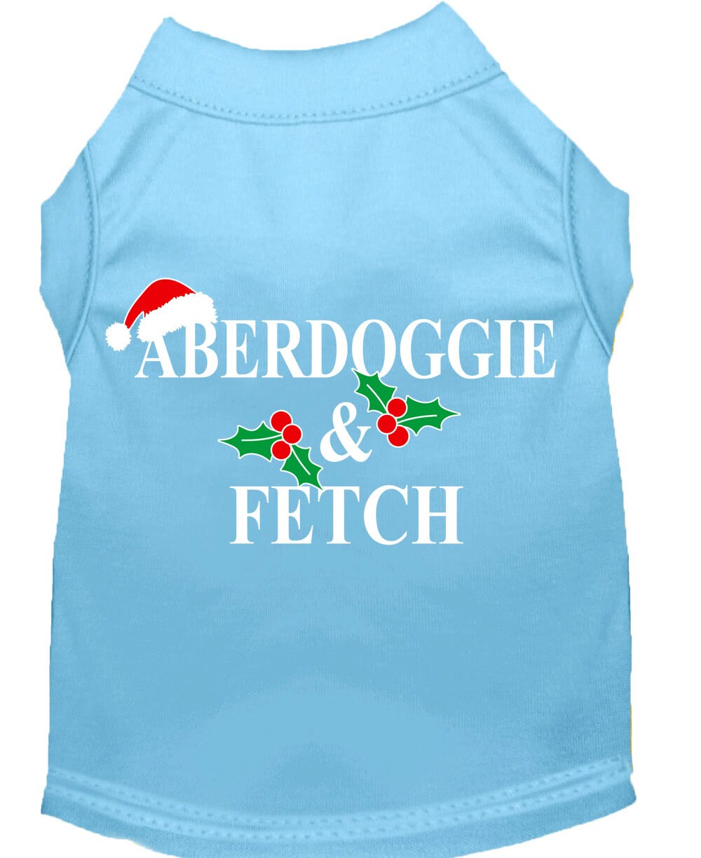 As You Wish Apparel – Christmas Screenprinted Dog Shirt, "Aberdoggie & Fetch"