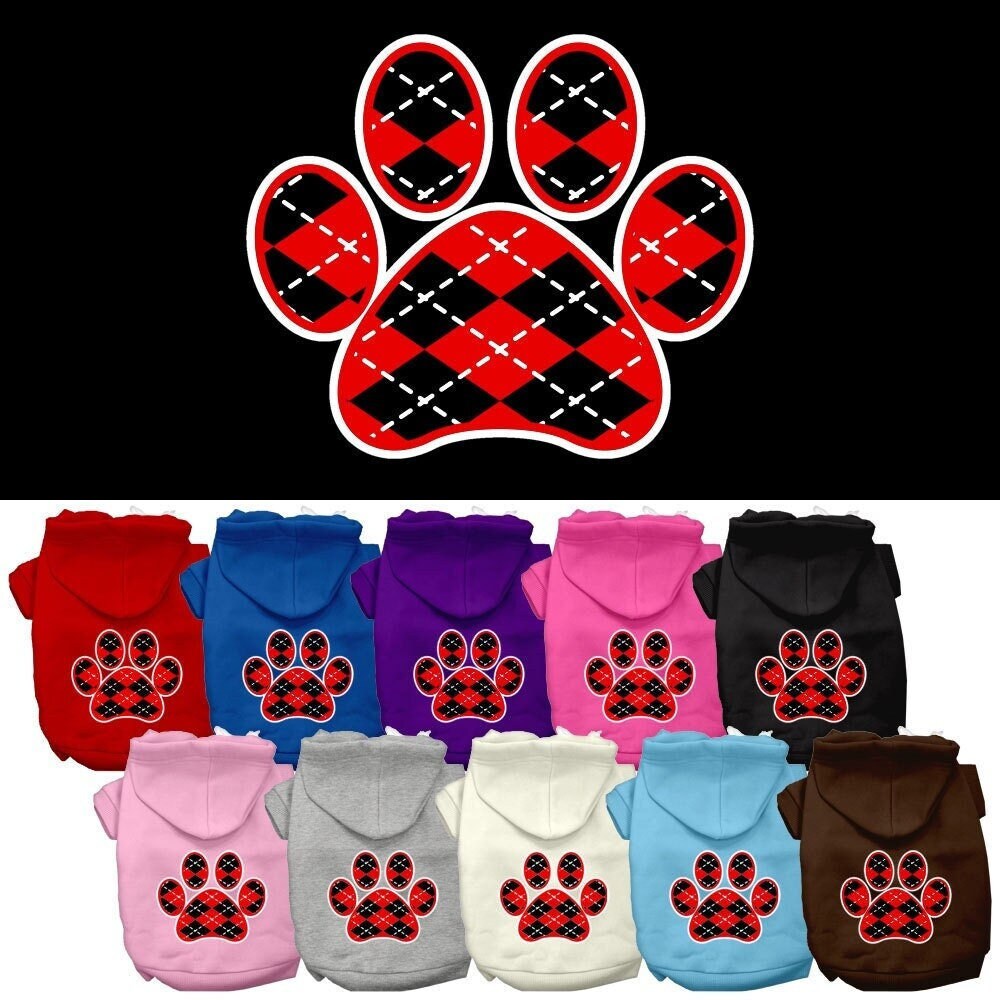 As You Wish Apparel – Red Argyle Paw Pet Hoodie