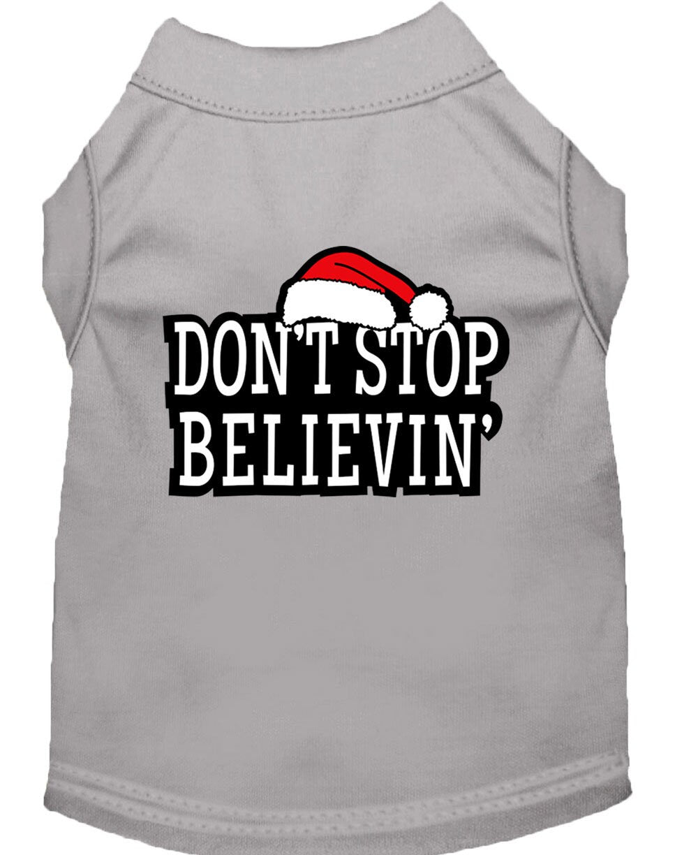 As You Wish Apparel – Christmas Screenprinted Dog Shirt, "Don't Stop Believin"