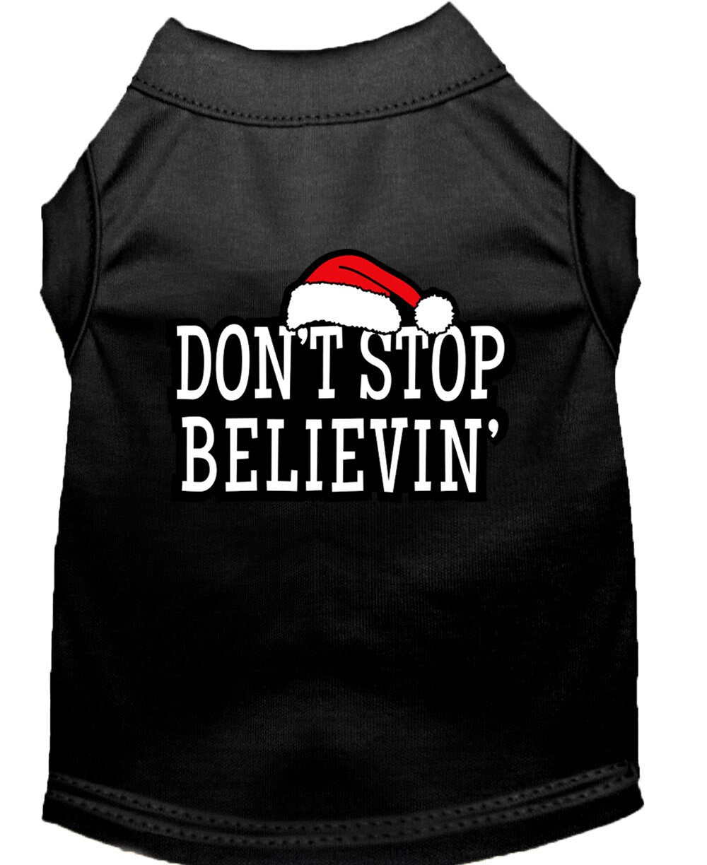 As You Wish Apparel – Christmas Screenprinted Dog Shirt, "Don't Stop Believin"