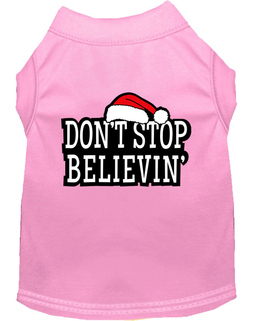 As You Wish Apparel – Christmas Screenprinted Dog Shirt, "Don't Stop Believin"