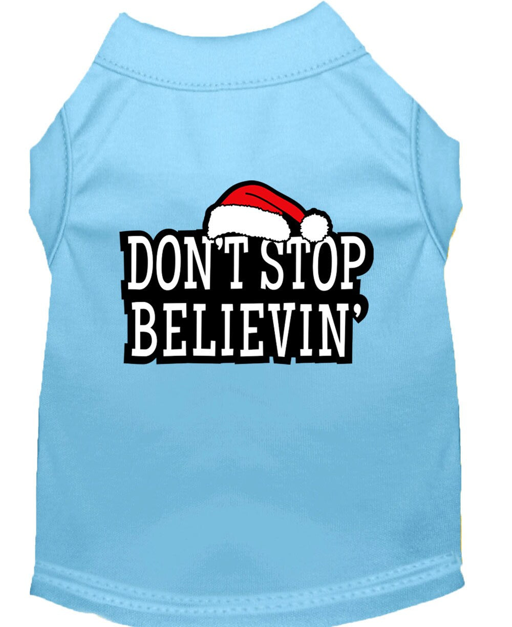 As You Wish Apparel – Christmas Screenprinted Dog Shirt, "Don't Stop Believin"