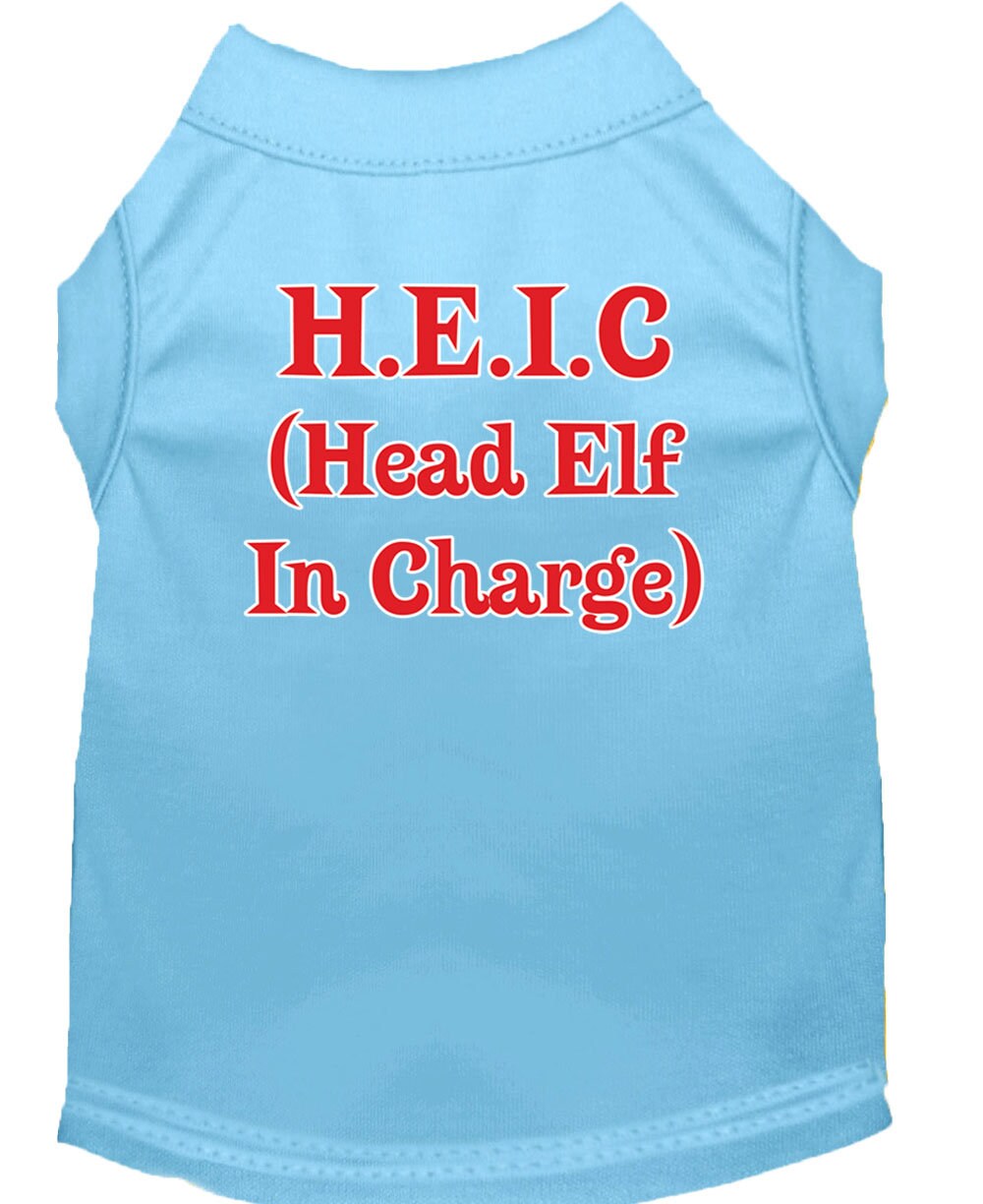 As You Wish Apparel – Christmas Screenprinted Dog Shirt, "Head Elf In Charge"