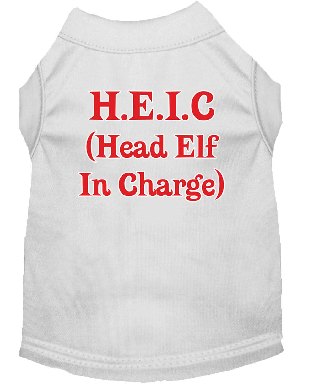 As You Wish Apparel – Christmas Screenprinted Dog Shirt, "Head Elf In Charge"