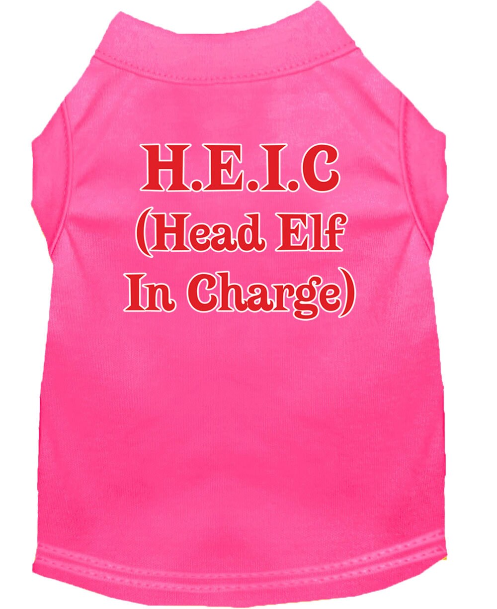 As You Wish Apparel – Christmas Screenprinted Dog Shirt, "Head Elf In Charge"