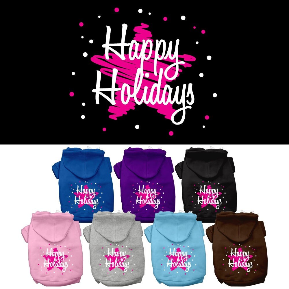 As You Wish Apparel – "Scribble Happy Holidays" Christmas Pet Hoodie