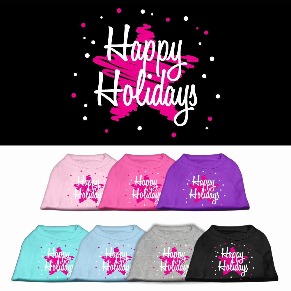 As You Wish Apparel – "Scribble Happy Holidays" Christmas Pet Shirt