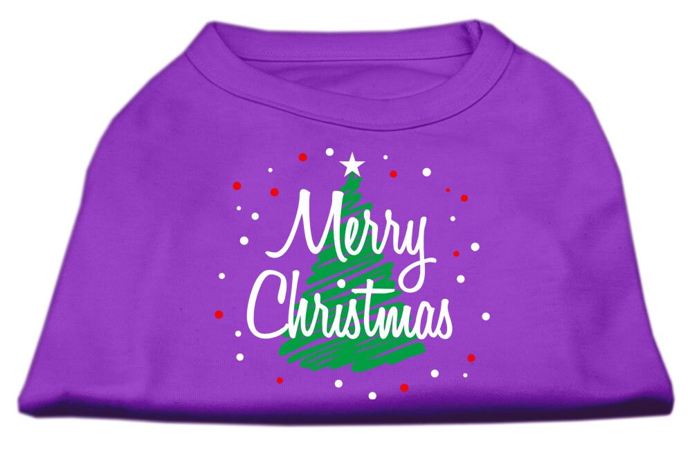 As You Wish Apparel – Christmas Screenprinted Dog Shirt, "Scribble Merry Christmas"