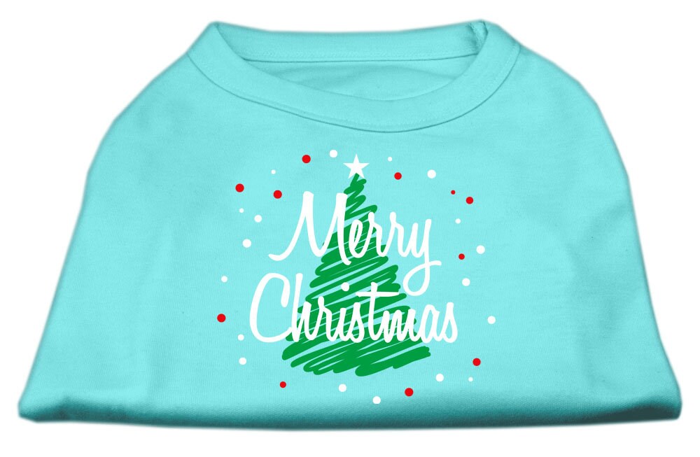 As You Wish Apparel – Christmas Screenprinted Dog Shirt, "Scribble Merry Christmas"