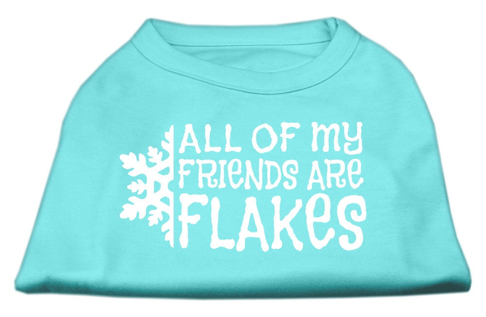 As You Wish Apparel – Christmas Screenprinted Dog Shirt, "All My Friends Are Flakes"