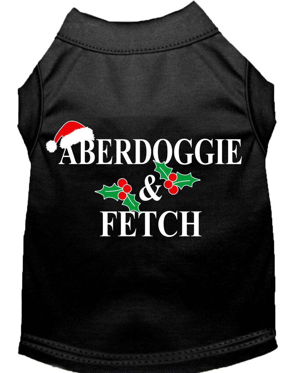 As You Wish Apparel – Christmas Screenprinted Dog Shirt, "Aberdoggie & Fetch"