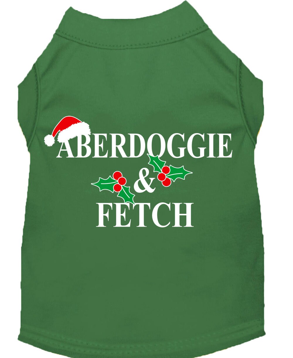 As You Wish Apparel – Christmas Screenprinted Dog Shirt, "Aberdoggie & Fetch"
