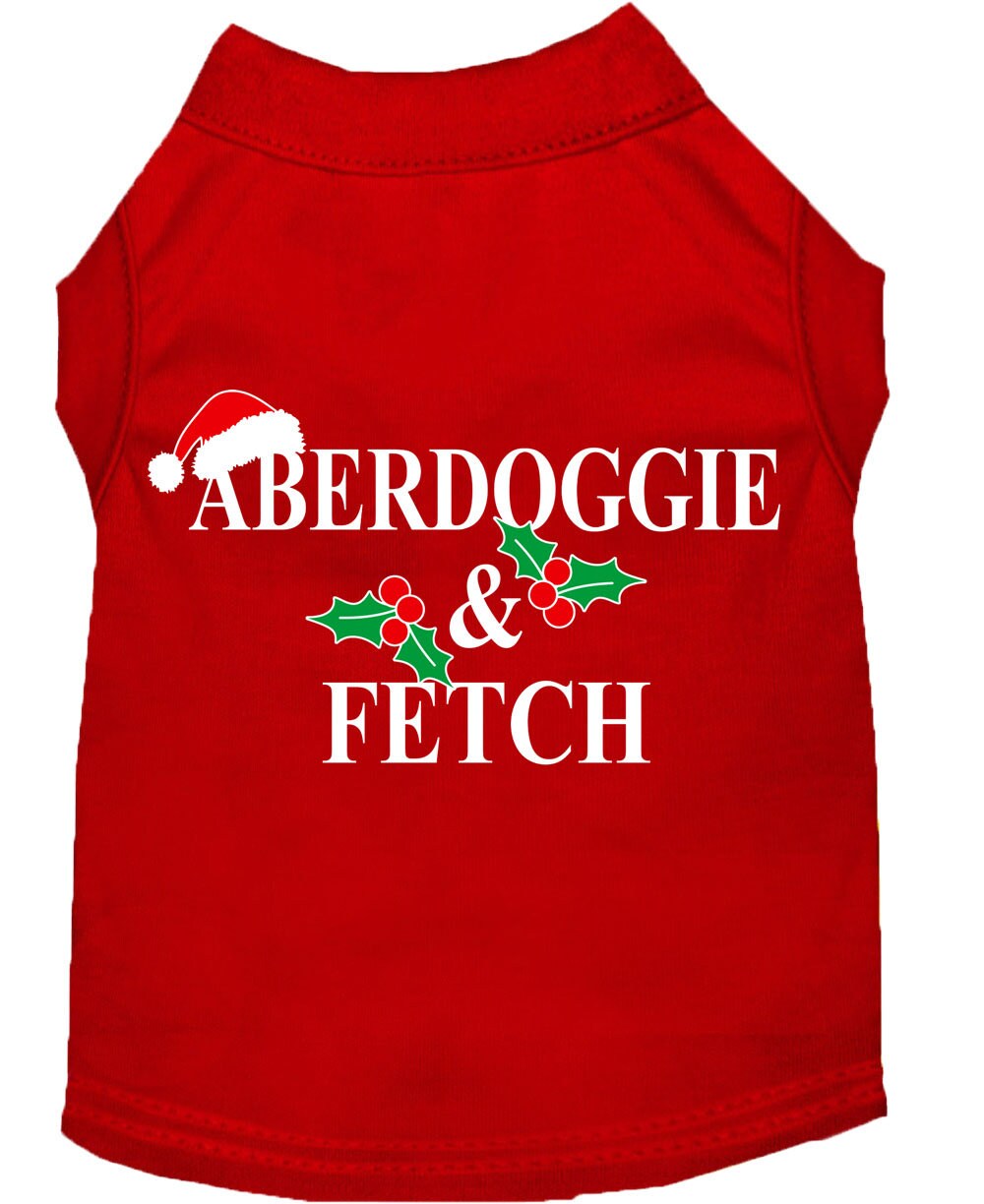 As You Wish Apparel – Christmas Screenprinted Dog Shirt, "Aberdoggie & Fetch"