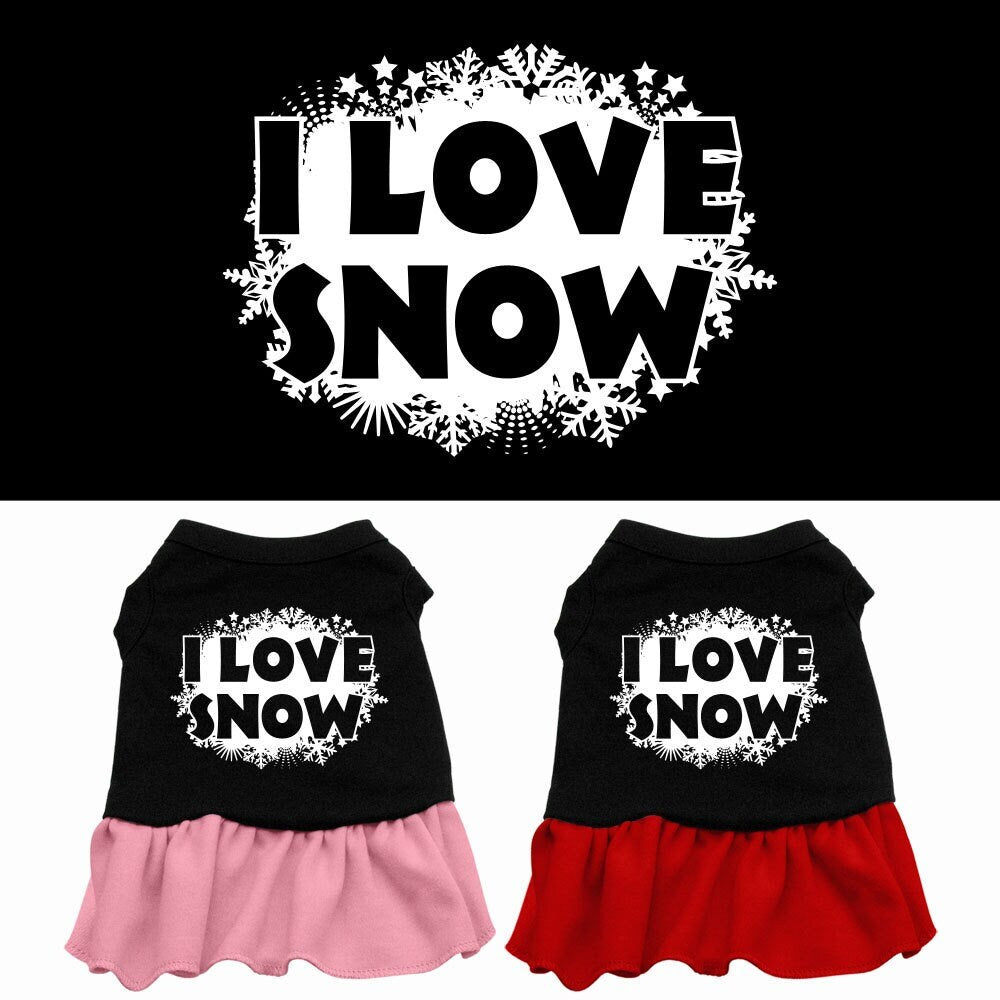 As You Wish Apparel – "I Love Snow" Christmas Pet Dress