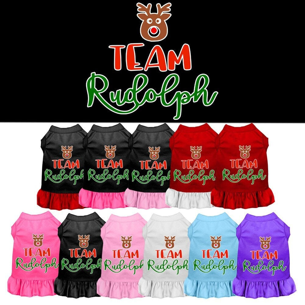 As You Wish Apparel – "Team Rudolph" Christmas Pet Dress