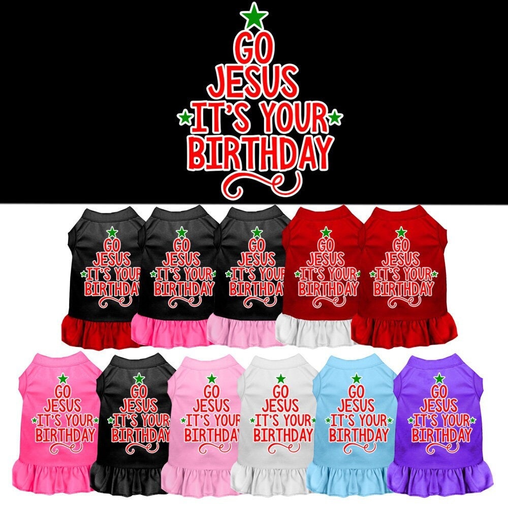 As You Wish Apparel – "Go Jesus, Its Your Birthday" Christmas Pet Dress