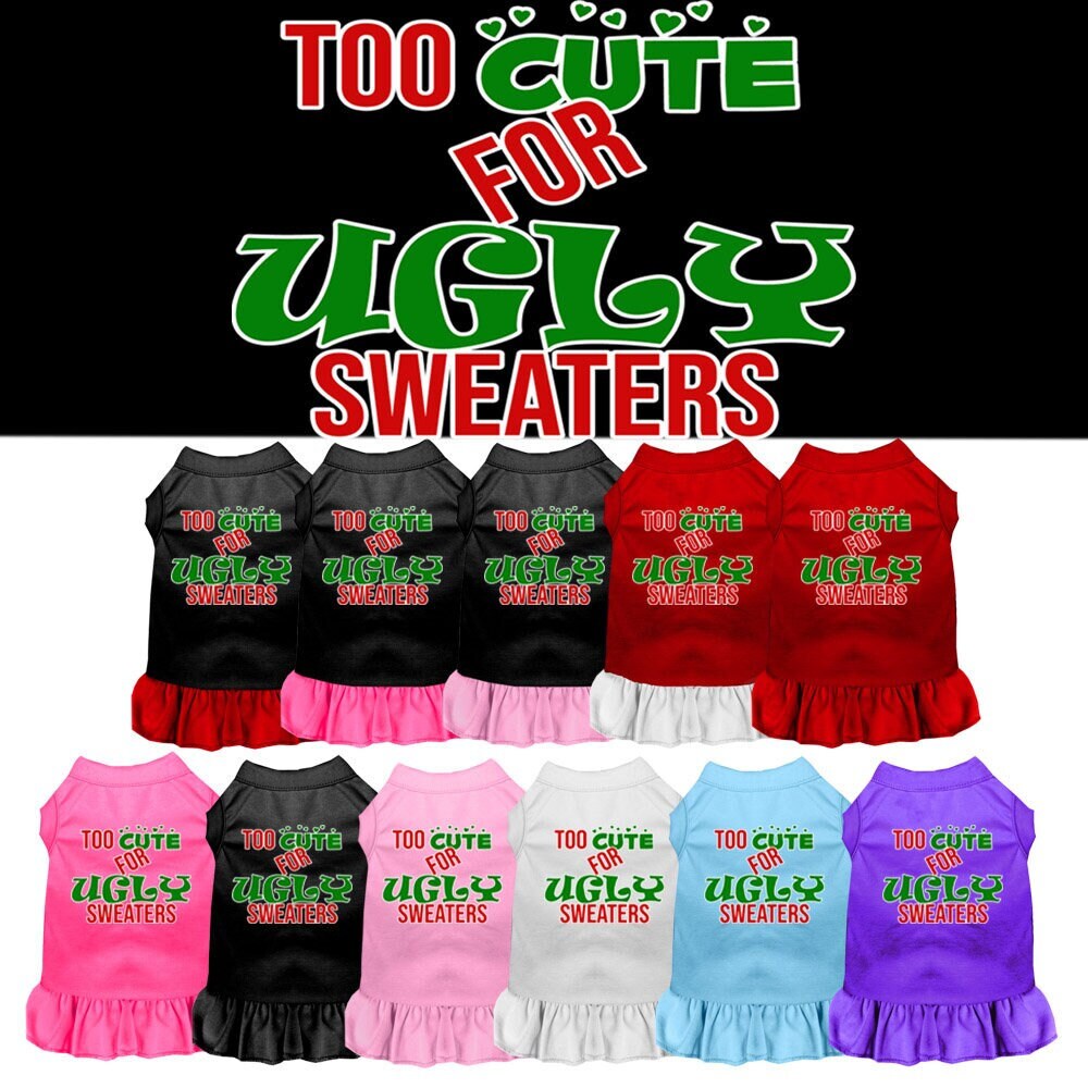 As You Wish Apparel – "Too Cute For Ugly Sweaters" Christmas Pet Dress