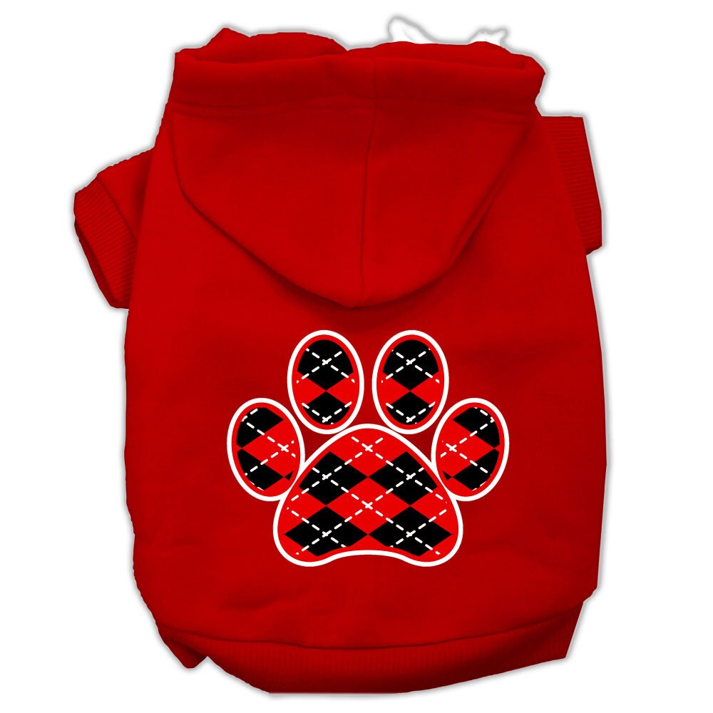 As You Wish Apparel – Red Argyle Paw Pet Hoodie