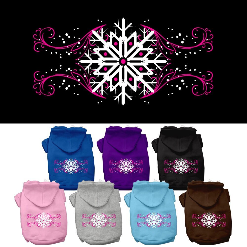As You Wish Apparel – "Pink Snowflake Swirls" Christmas Pet Hoodie