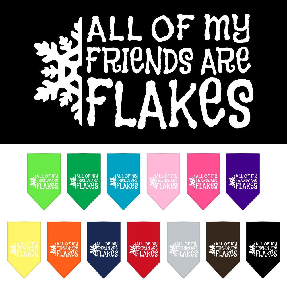 As You Wish Apparel – "All Of My Friends Are Flakes" Christmas Pet Bandana
