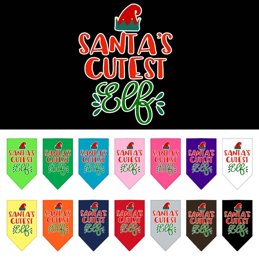 As You Wish Apparel – "Santas Cutest Elf" Christmas Pet Bandana