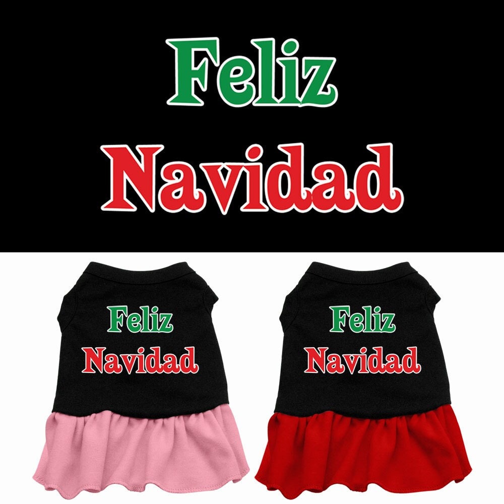 As You Wish Apparel – "Feliz Navidad" Christmas Pet Dress