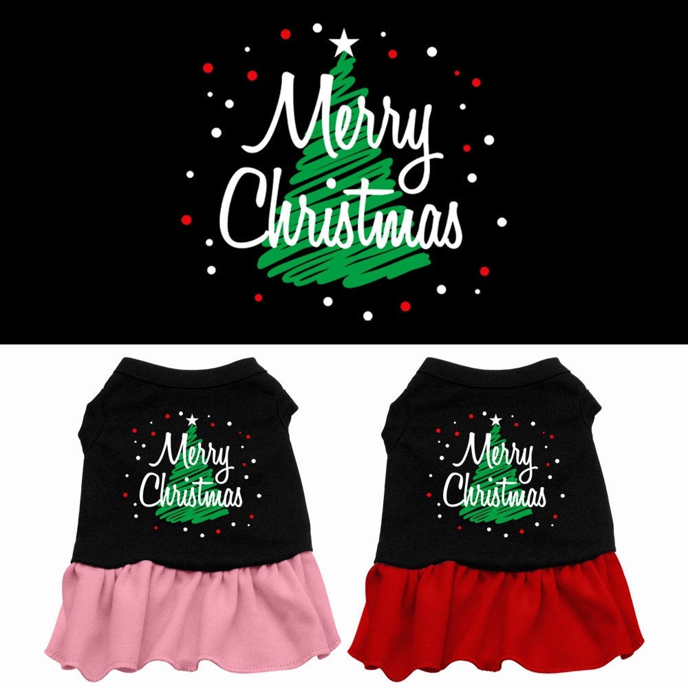 As You Wish Apparel – "Scribble Merry Christmas" Pet Dress