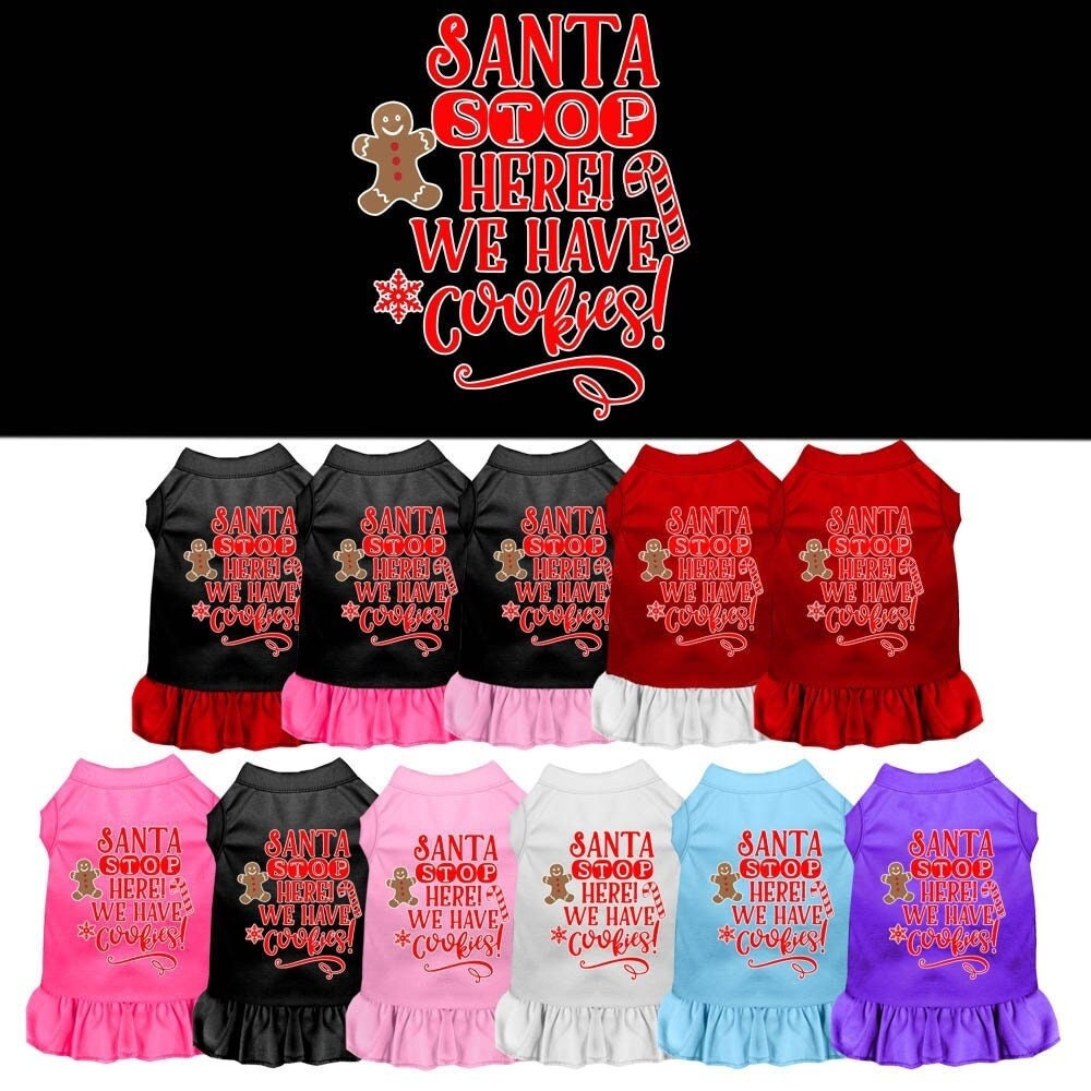 As You Wish Apparel – "Santa Stop Here, We Have Cookies" Christmas Pet Dress