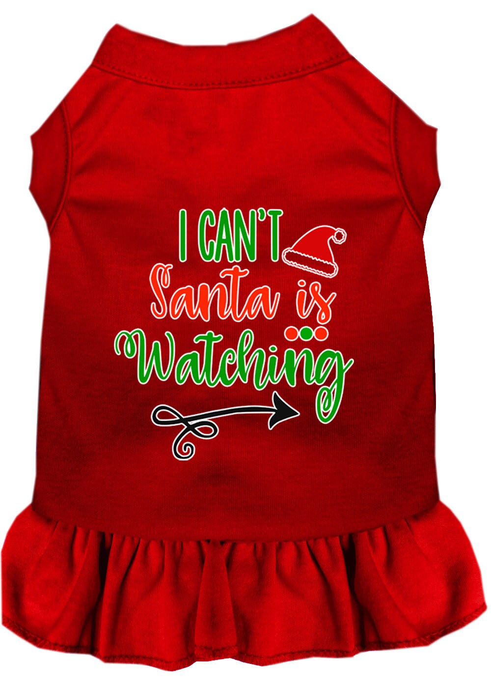 As You Wish Apparel – "I Cant, Santa Is Watching" Christmas Pet Dress