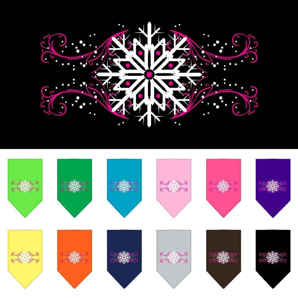 As You Wish Apparel – "Pink Snowflake Swirls" Christmas Pet Bandana