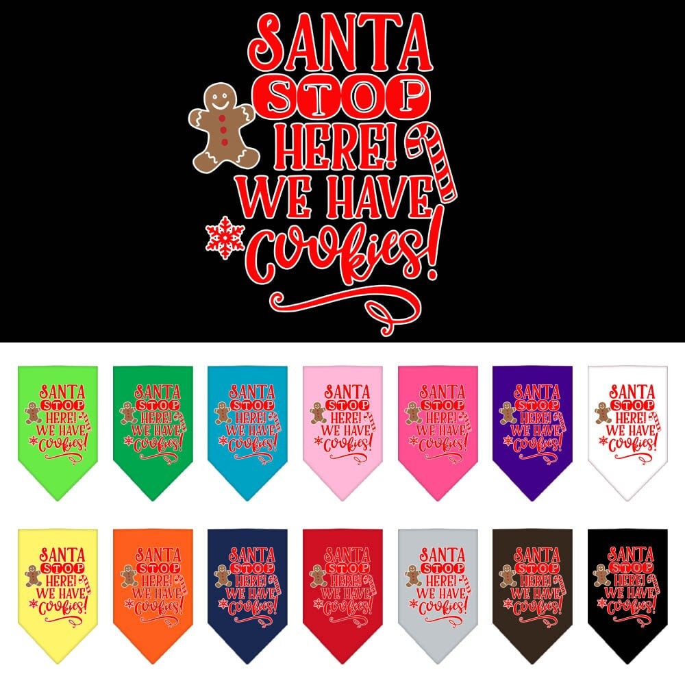 As You Wish Apparel – "Santa, Stop Here! We Have Cookies!" Christmas Pet Bandana