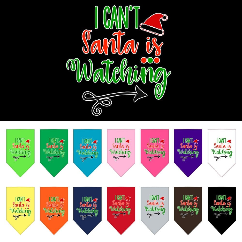 As You Wish Apparel – "I Cant, Santa Is Watching" Christmas Pet Bandana