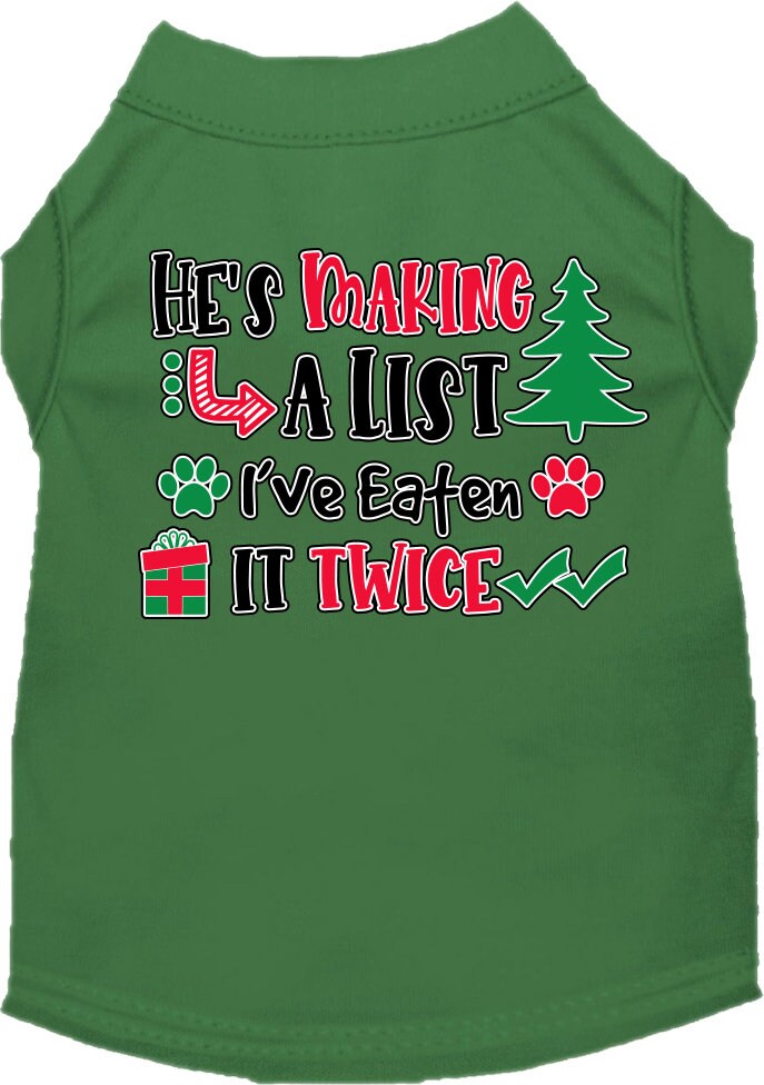 As You Wish Apparel – "Hes Making A List, Ive Eaten It Twice" Christmas Pet Shirt