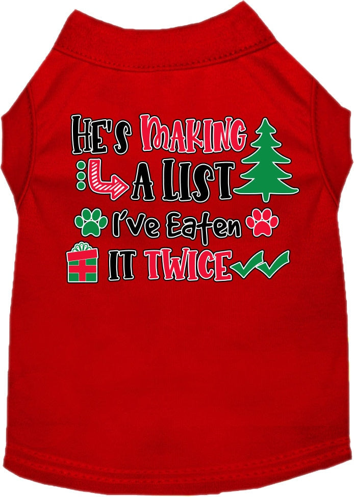 As You Wish Apparel – "Hes Making A List, Ive Eaten It Twice" Christmas Pet Shirt