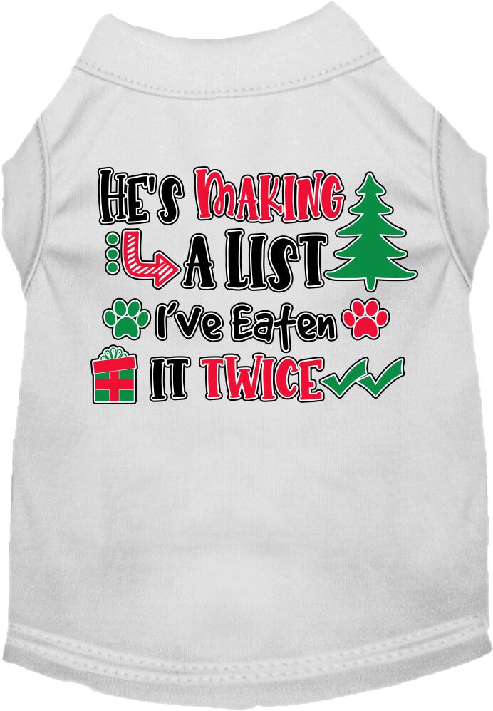 As You Wish Apparel – "Hes Making A List, Ive Eaten It Twice" Christmas Pet Shirt