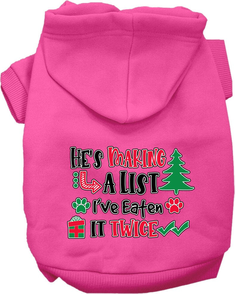 As You Wish Apparel – "Hes Making A List, Ive Eaten It Twice" Christmas Pet Hoodie