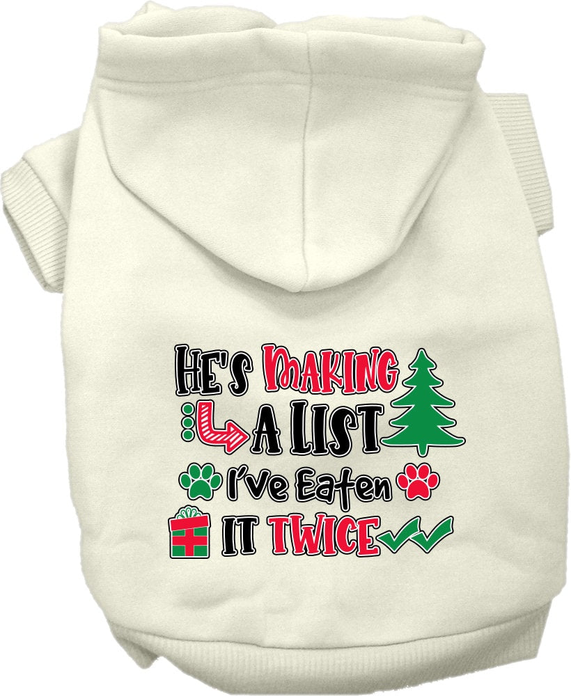 As You Wish Apparel – "Hes Making A List, Ive Eaten It Twice" Christmas Pet Hoodie