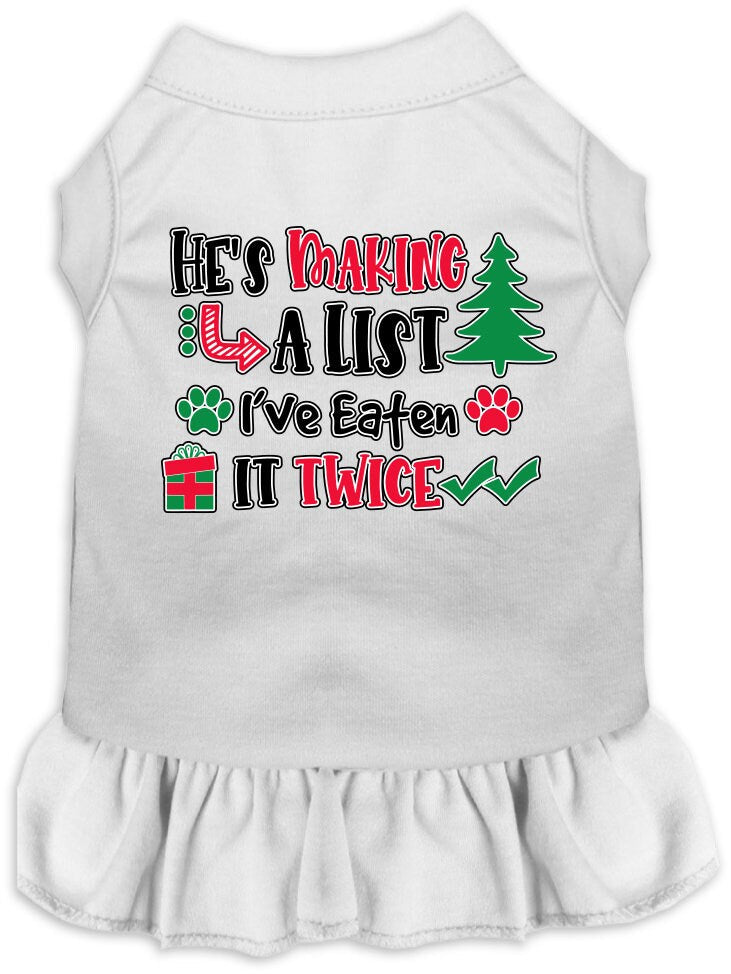 As You Wish Apparel – "Hes Making A List, Ive Eaten It Twice" Christmas Pet Dress