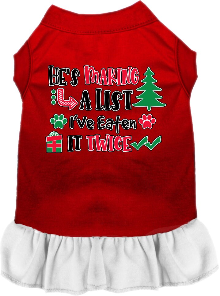 As You Wish Apparel – "Hes Making A List, Ive Eaten It Twice" Christmas Pet Dress
