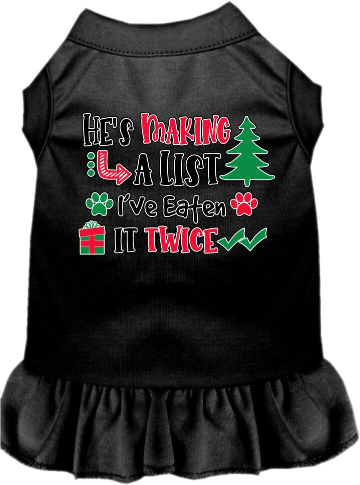As You Wish Apparel – "Hes Making A List, Ive Eaten It Twice" Christmas Pet Dress